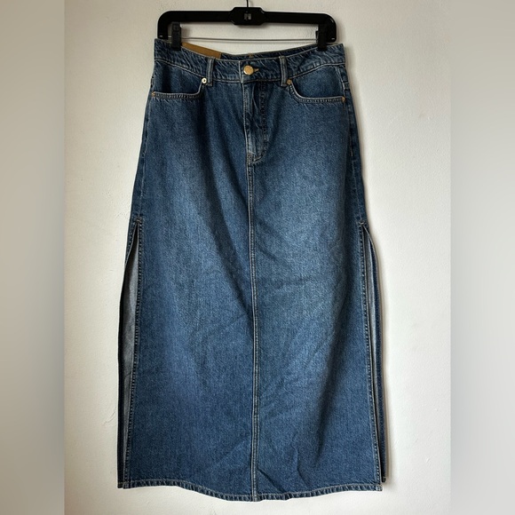 FARM Rio Blue Denim Maxi Skirt - Picture 1 of 10